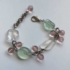 2/$20 Charming bracelet with clear pastel stones